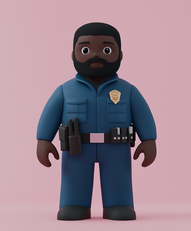 Stylized Digital Police Officer Illustration