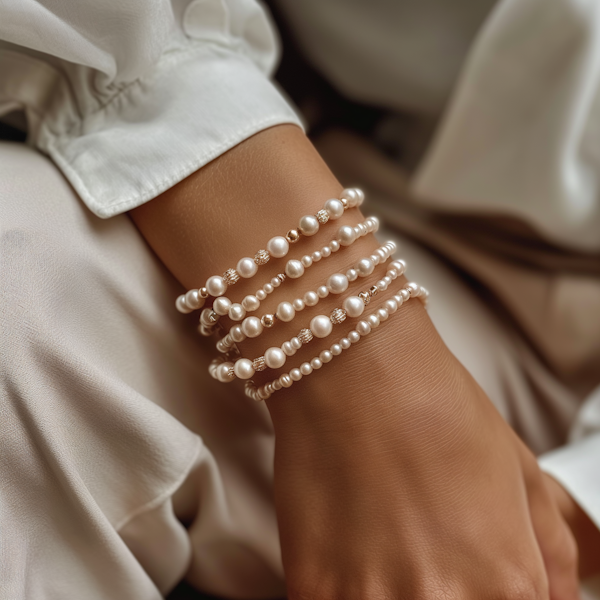 Elegant Pearl Bracelet on Wrist
