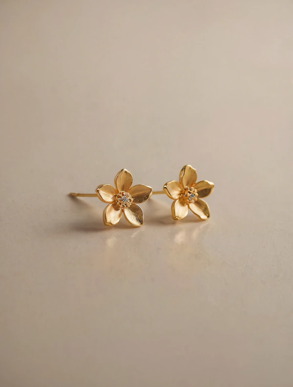 Gold Flower Earrings