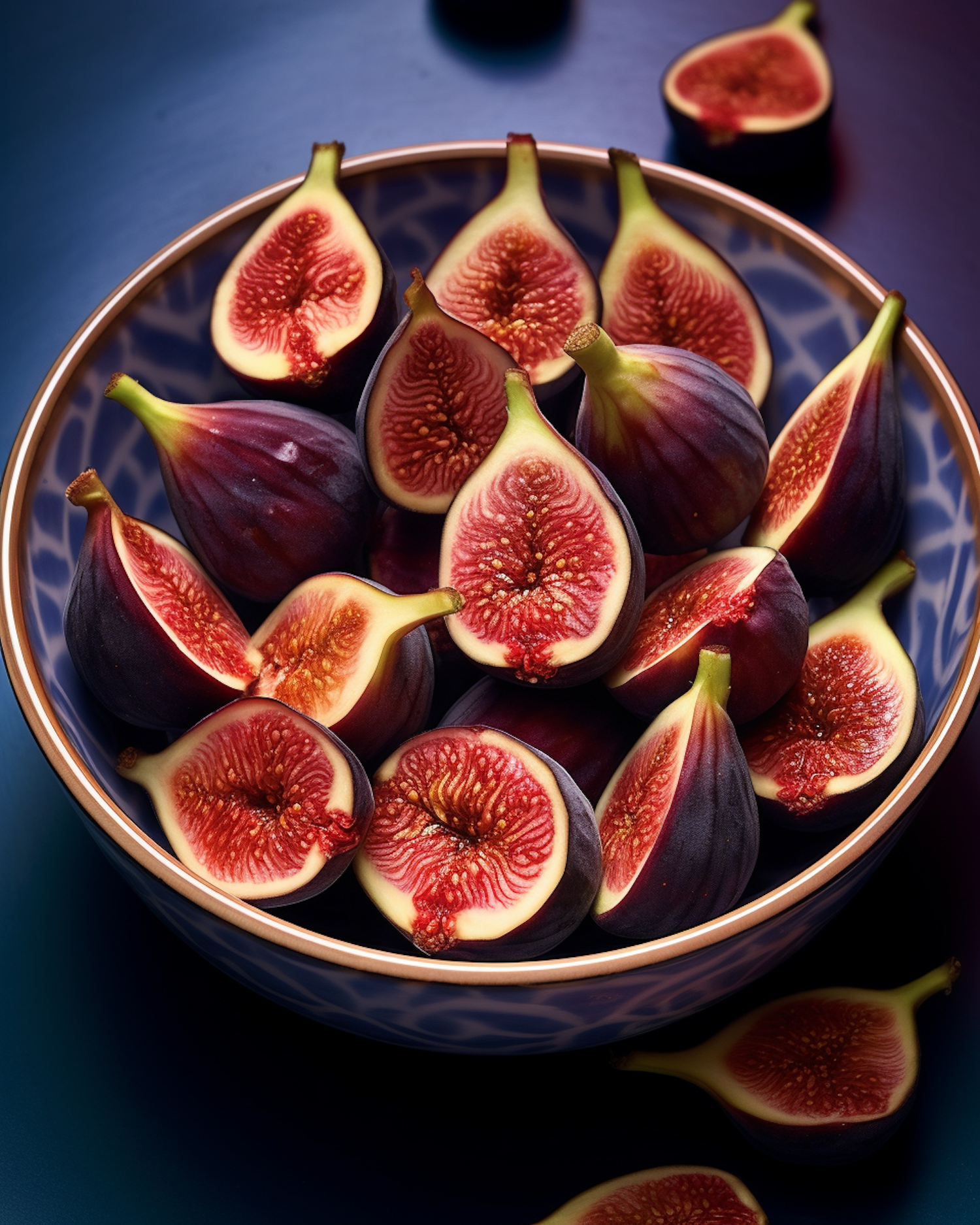 Elegant Ripe Figs in Decorative Bowl