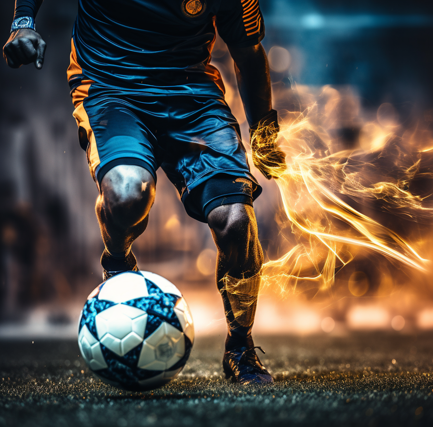 Fiery Kick - Soccer Player in Action