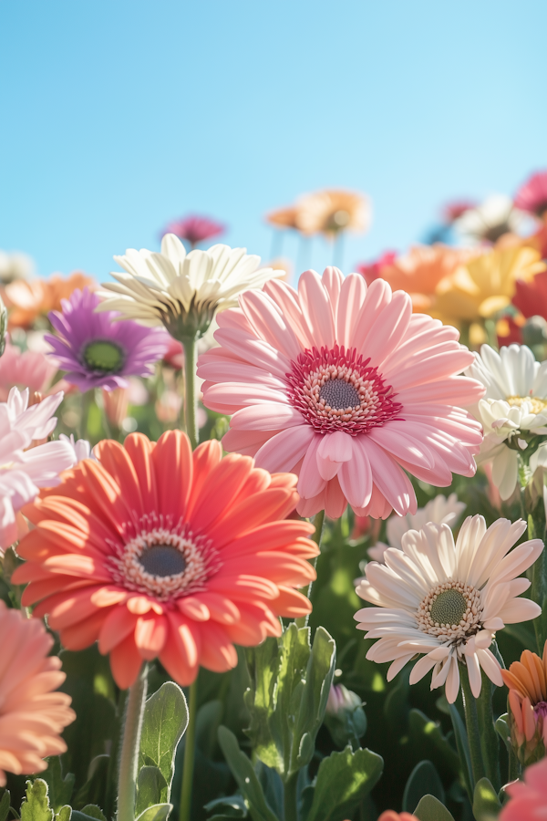 Vibrant Gerbera Daisies in Bloom