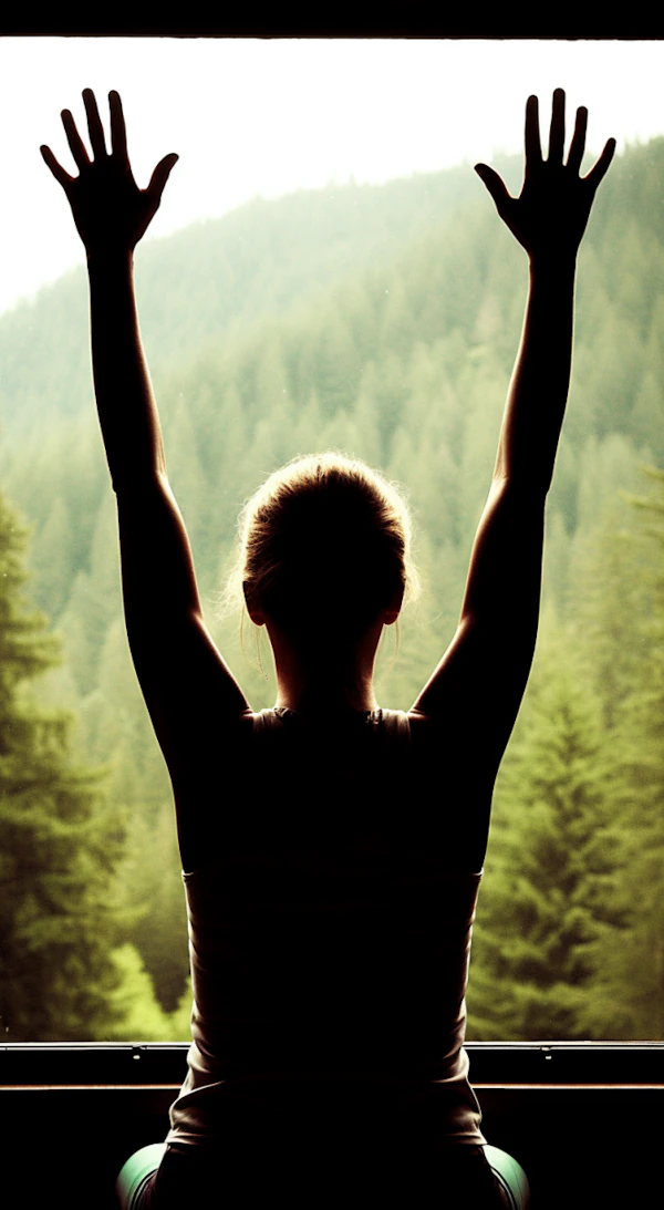 Contemplative Silhouette Against a Golden Forest