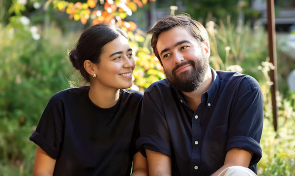 Young Couple in Garden