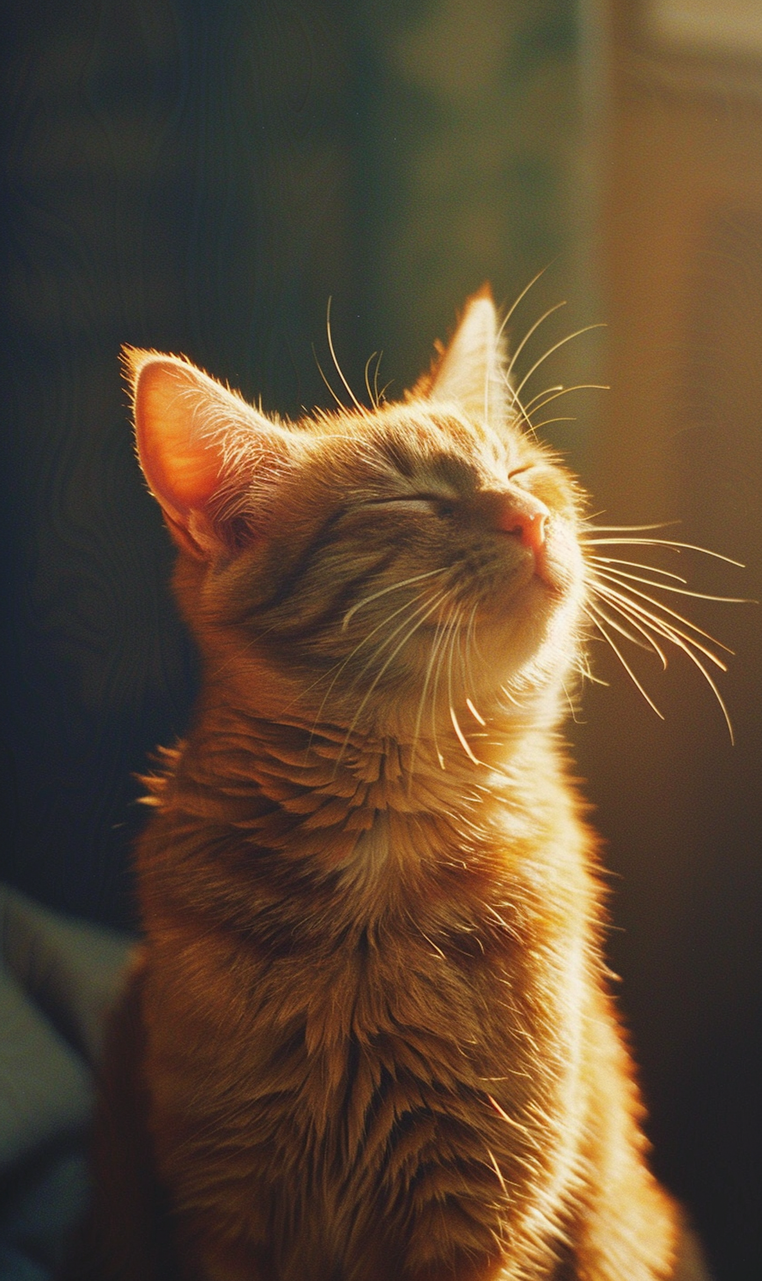 Serene Sunbathing Tabby Cat