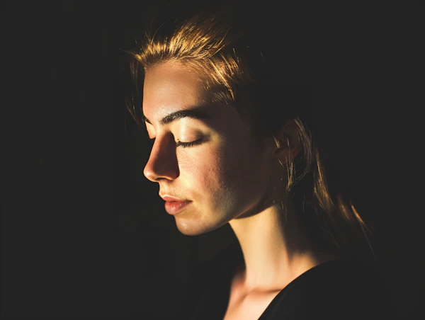 Serene Profile in Dramatic Lighting