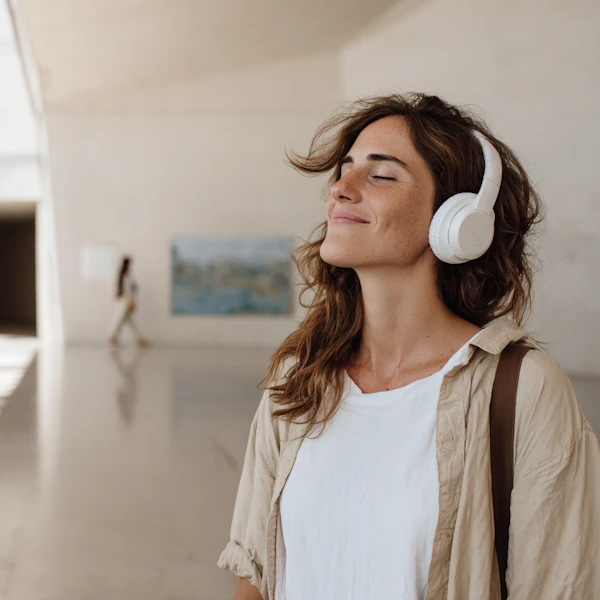 Woman Enjoying Music