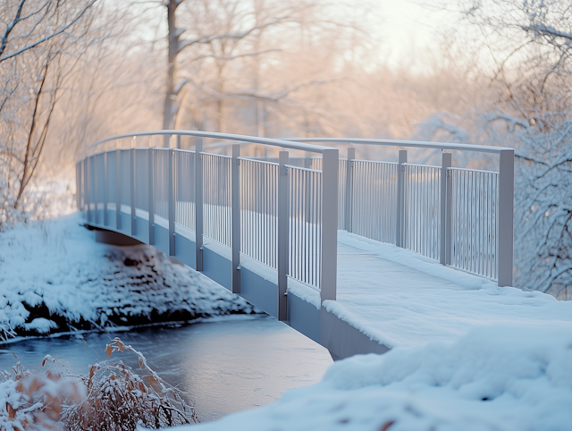 Serene Winter Bridge Scene