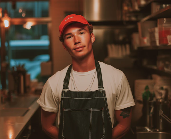 Man in Modern Kitchen