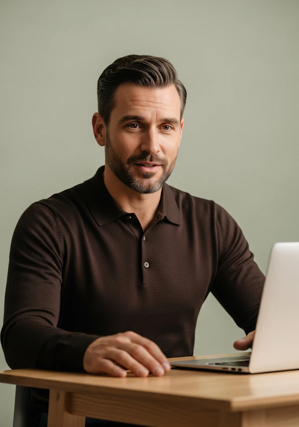 Focused Man at Desk