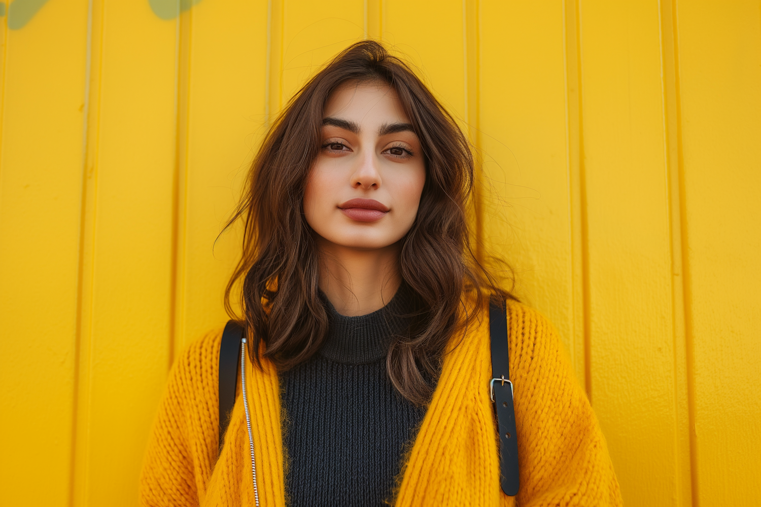 Young Woman Against Yellow Background