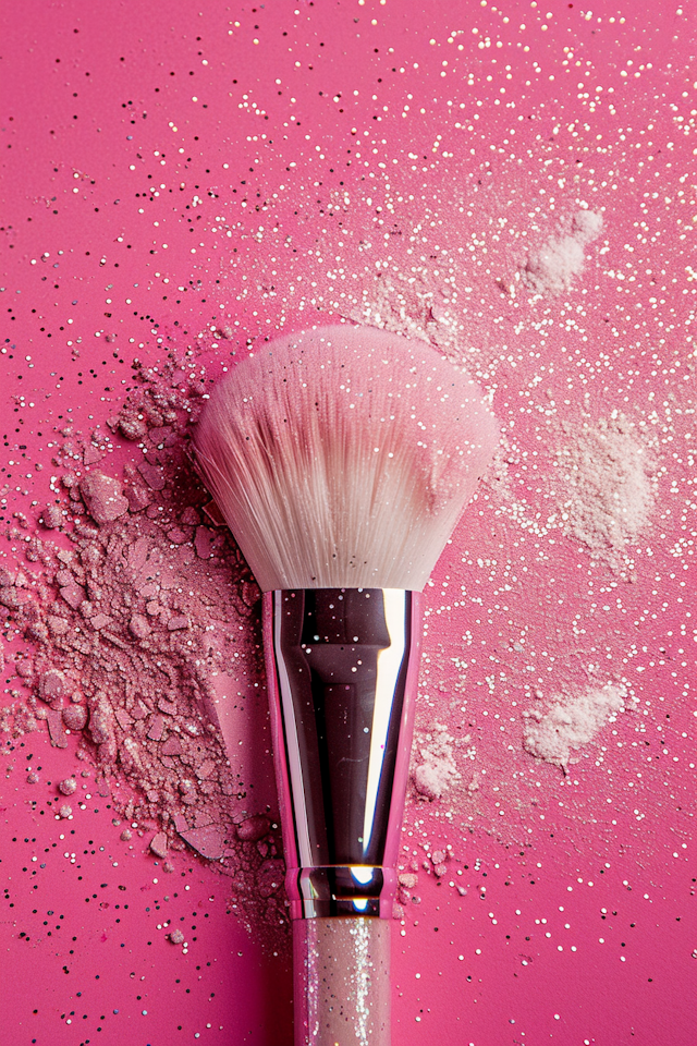 Artistic Make-up Brush on Pink