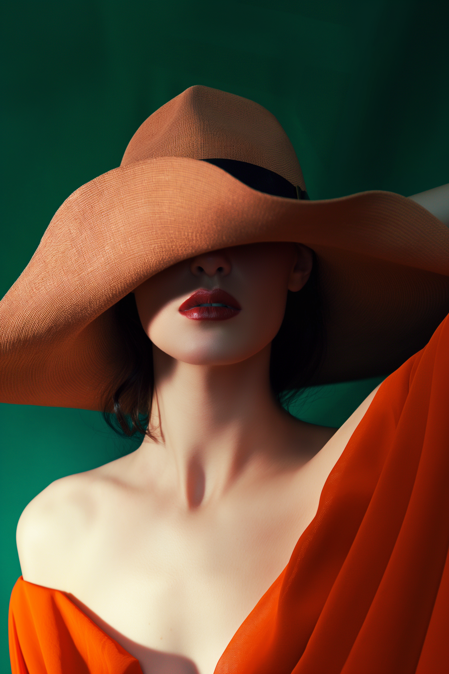 Mysterious Woman with Sun Hat