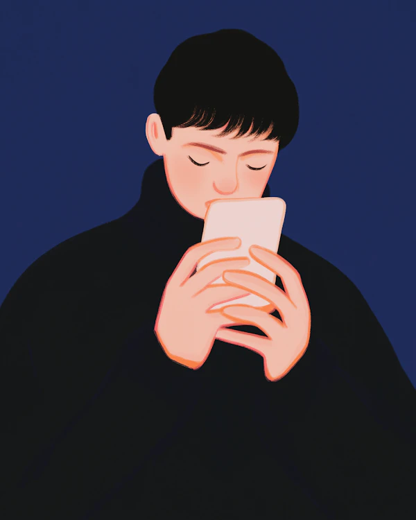 Person Engaged with Smartphone