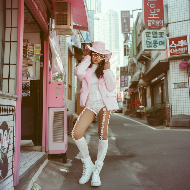 Fashionable Woman in Urban Setting