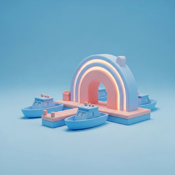Pastel Archway Scene