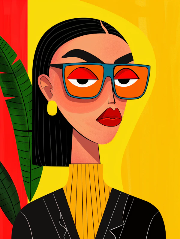 Stylized Portrait with Bold Colors