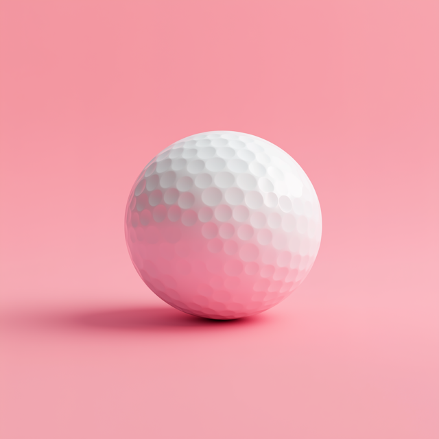 Golf Ball on Pink Background