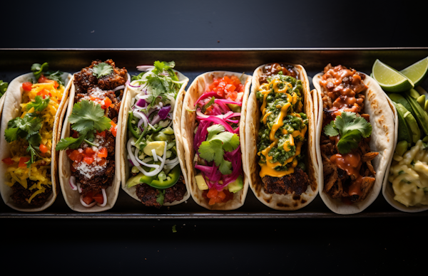 Colorful Assortment of Gourmet Tacos