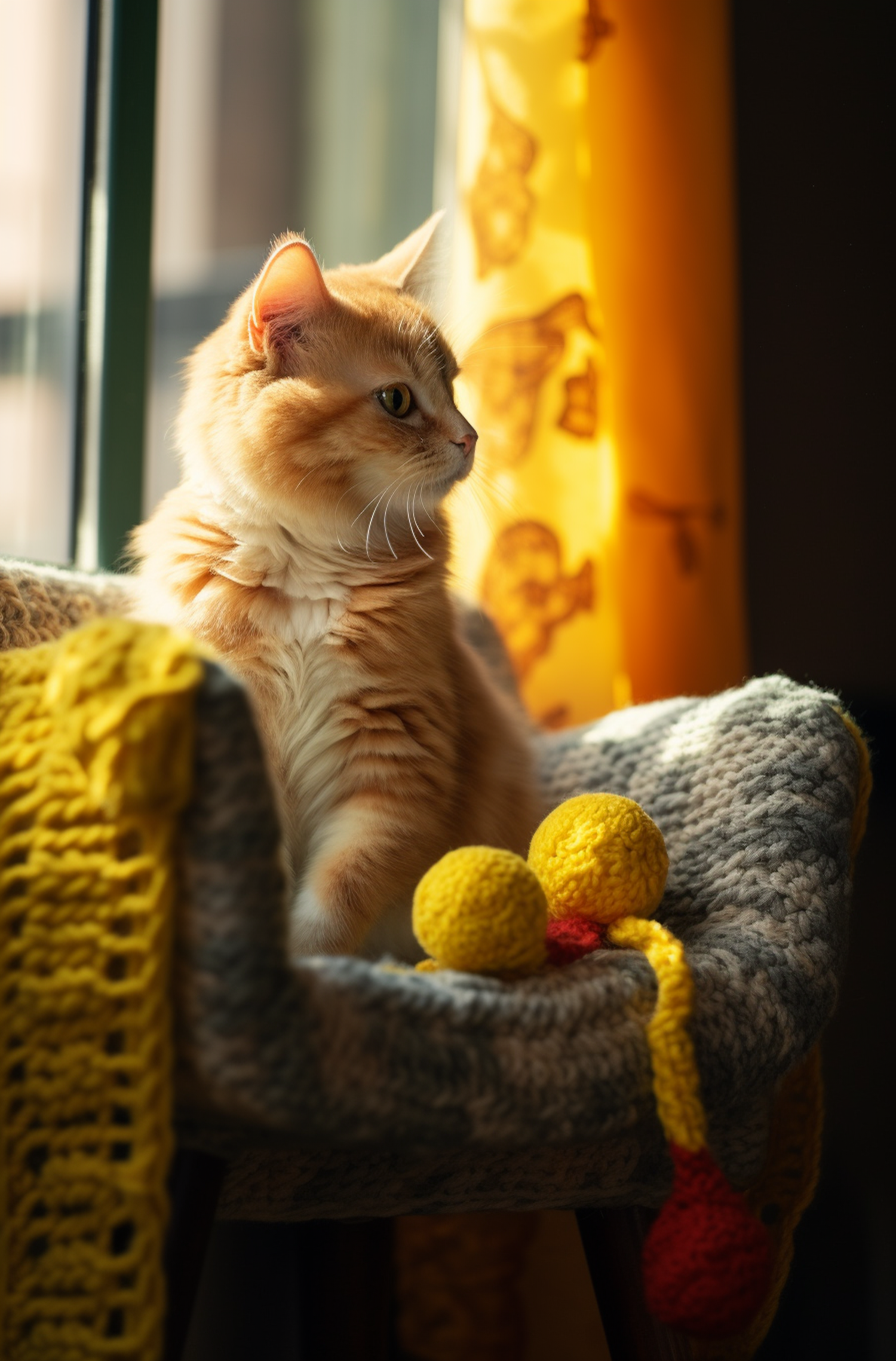 Serene Tabby in Sunlit Yarn Haven