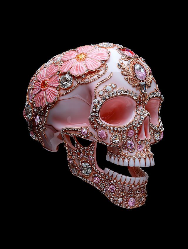 Jeweled Floral Skull