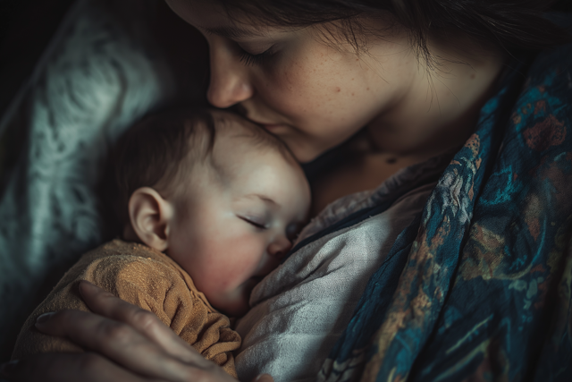 Intimate Moment Between Mother and Child