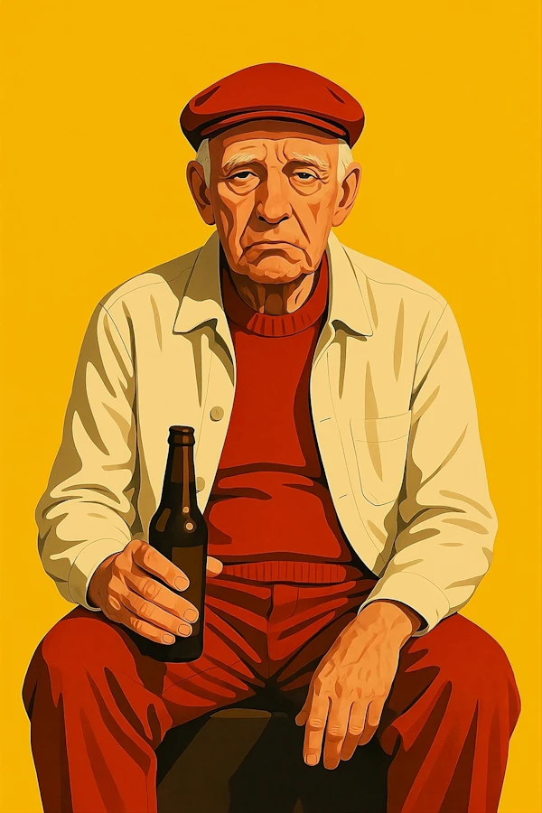 Elderly Man in Red