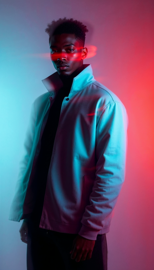 Stylish Young Man Against Gradient Background