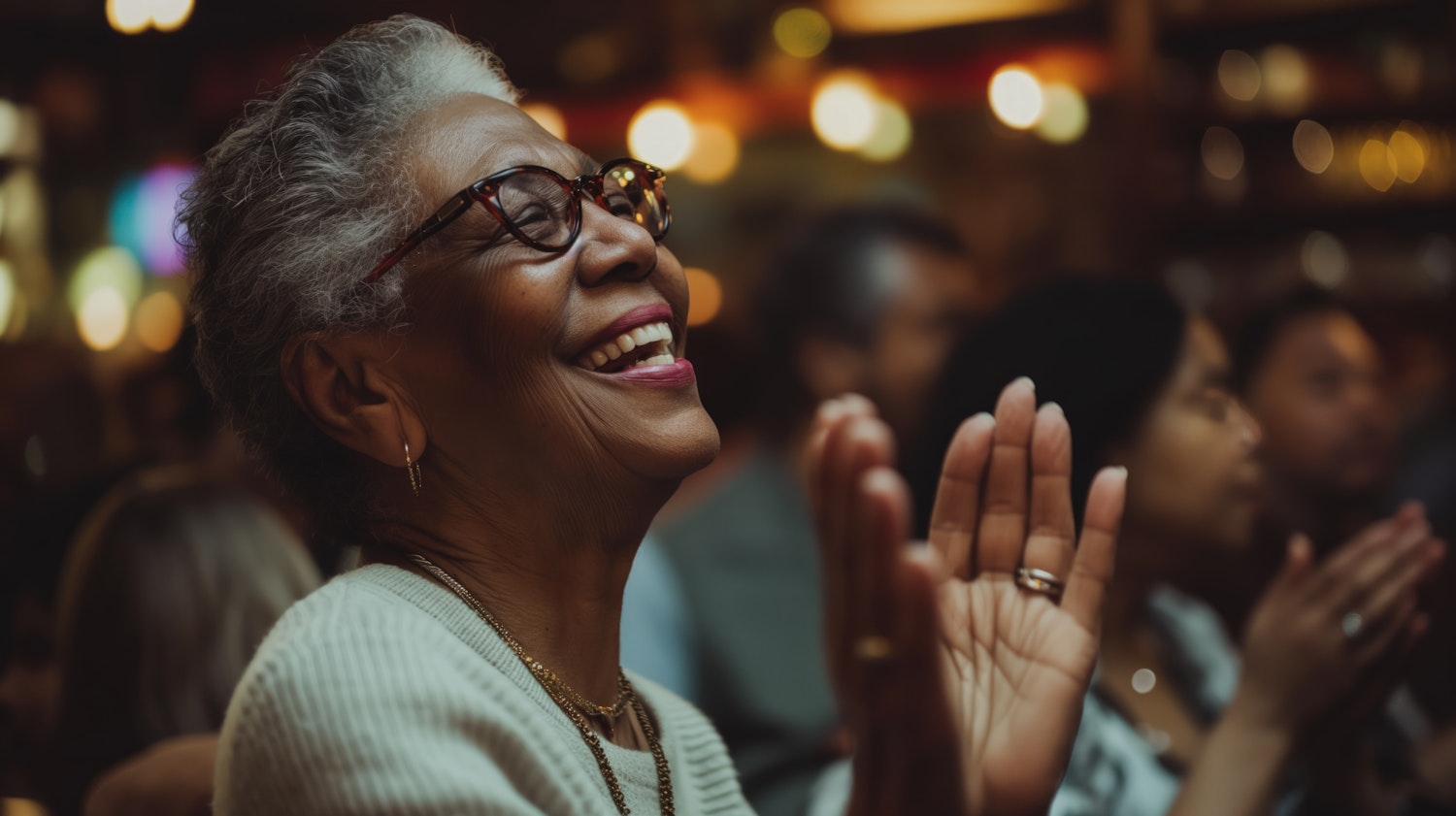 Joyful Elderly Woman Celebrating