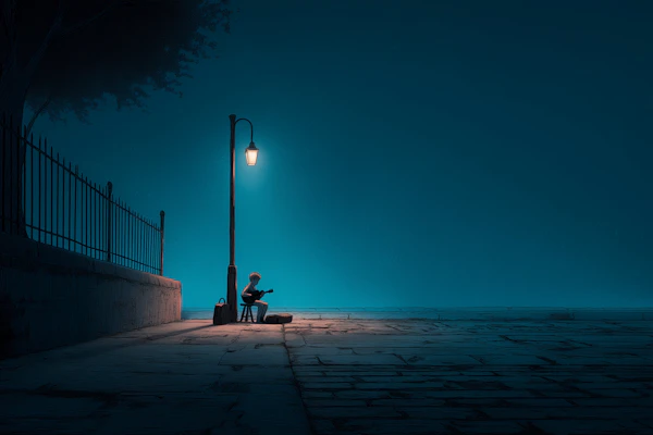 Street Musician at Night