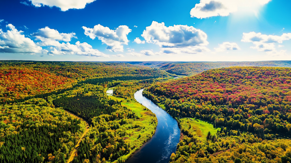 Autumnal Forest Aerial View