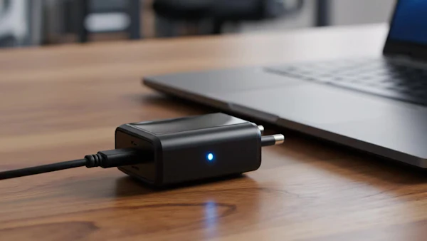 Charger on Wooden Surface