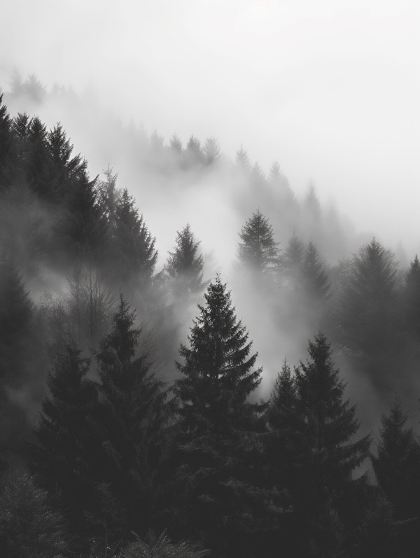 Mystical Foggy Forest