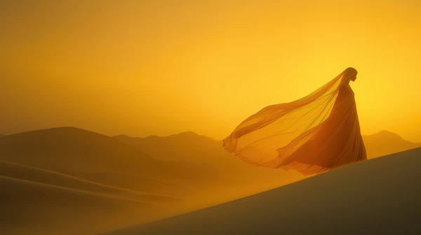 Silhouette on Sand Dune
