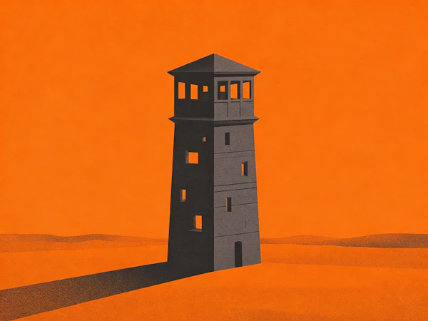 Tower Against Orange Sky