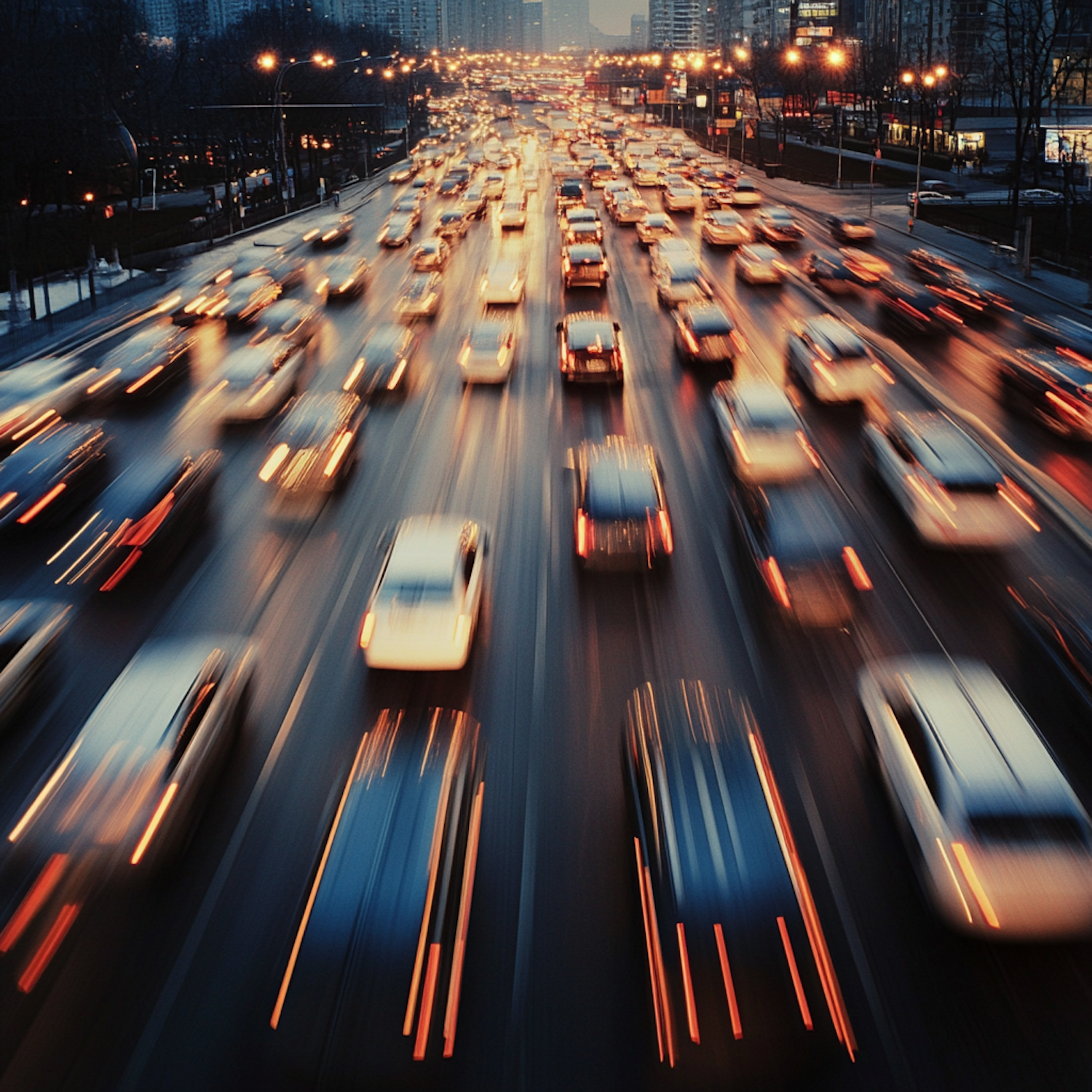 Urban Traffic at Dusk