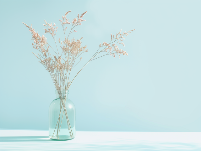 Minimalist Composition with Dried Flowers