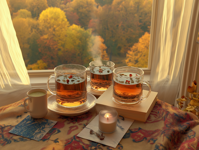 Cozy Autumn Tea Scene