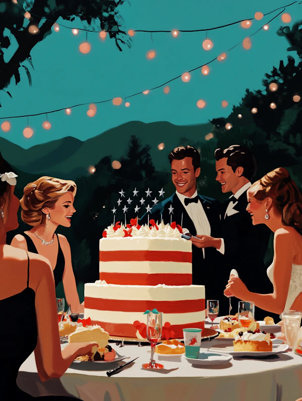Outdoor Celebration with Cake