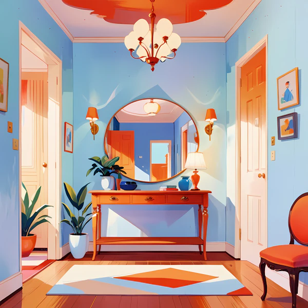Vibrant Hallway Decor