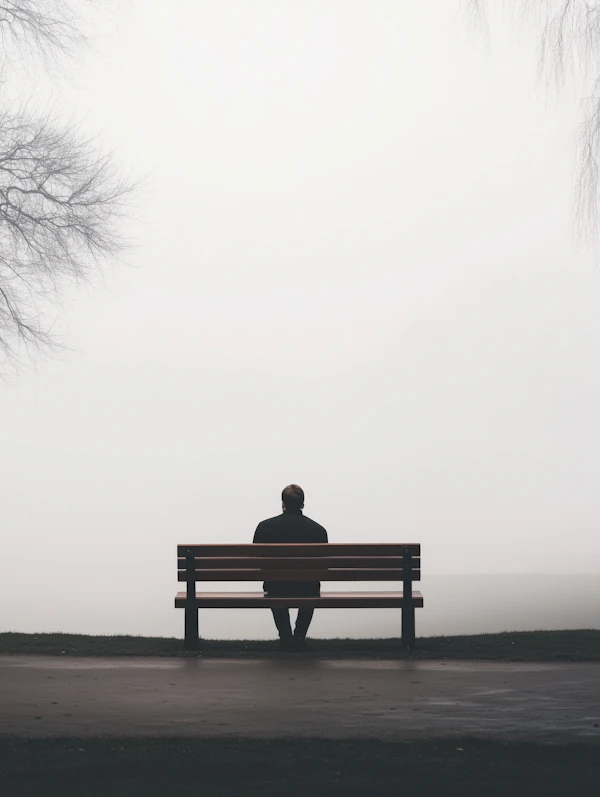 Solitary Figure in Fog
