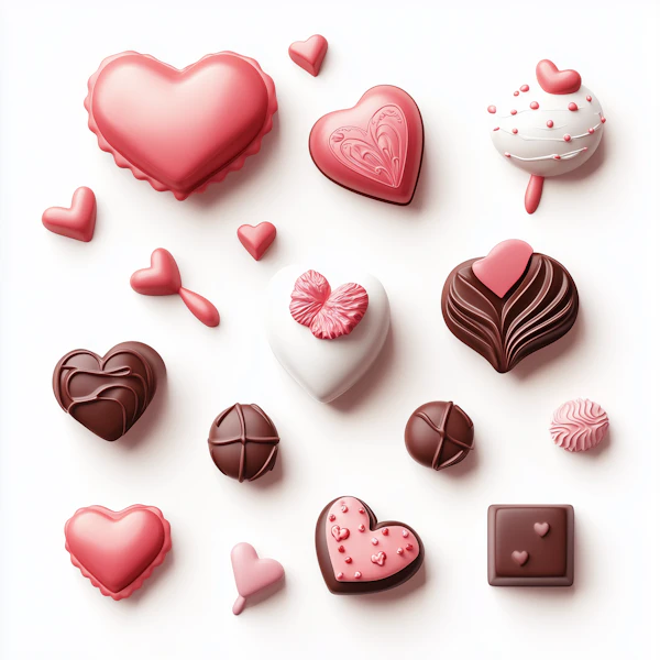 Heart-Shaped Chocolates and Confections