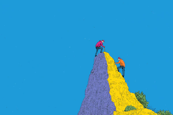 Mountain Climbing Scene