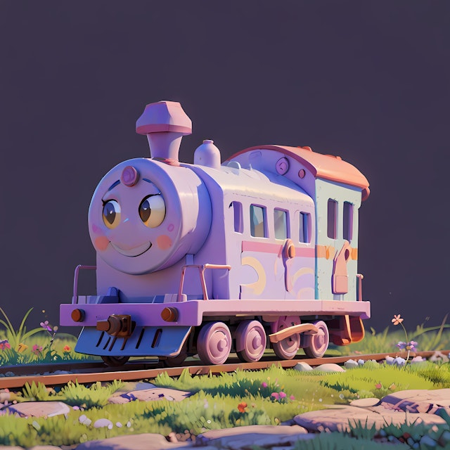 Whimsical Cartoon Train