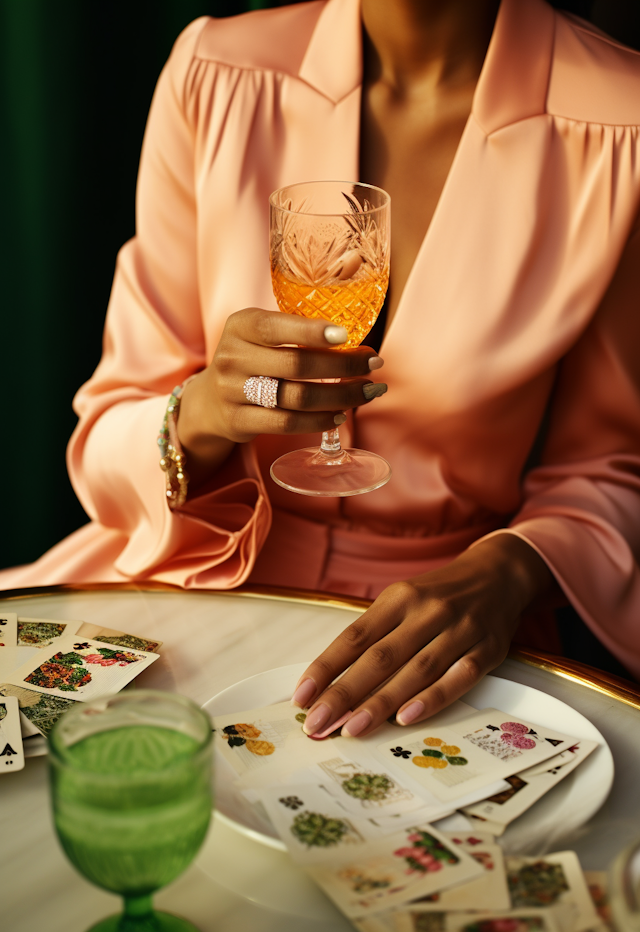 Elegance in Satin: Cocktails and Cards