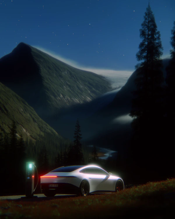 Electric Car at Night