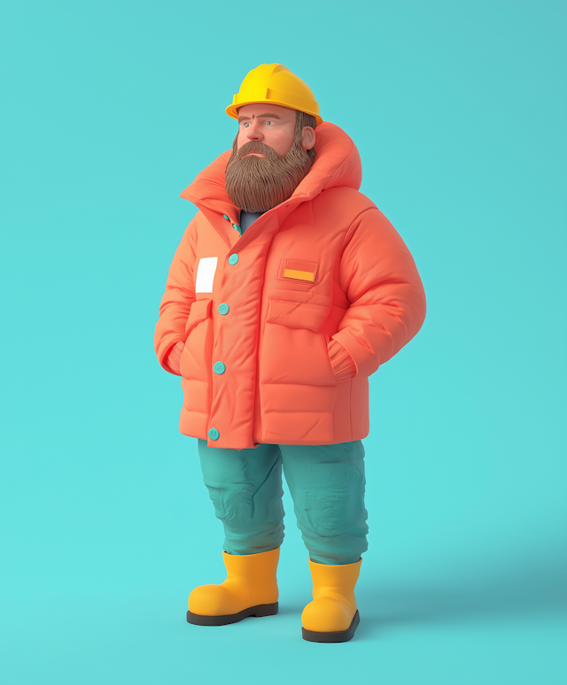 Stylized Male Worker Character