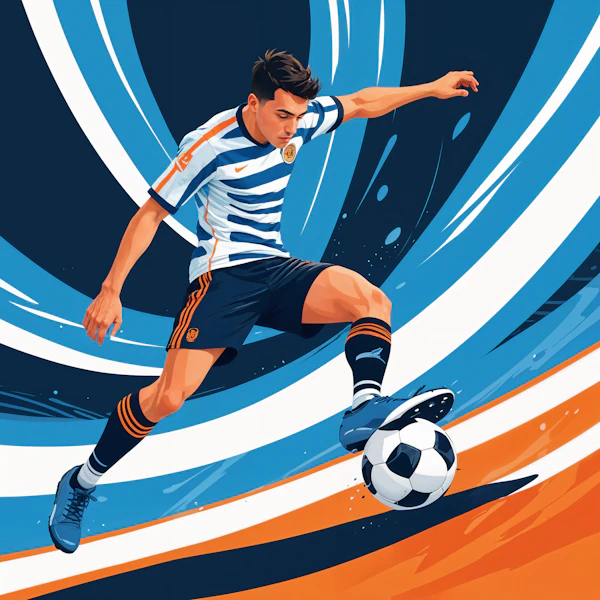 Dynamic Soccer Player Illustration