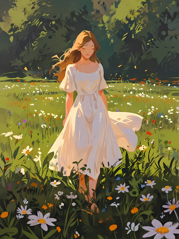 Woman in Flower Meadow