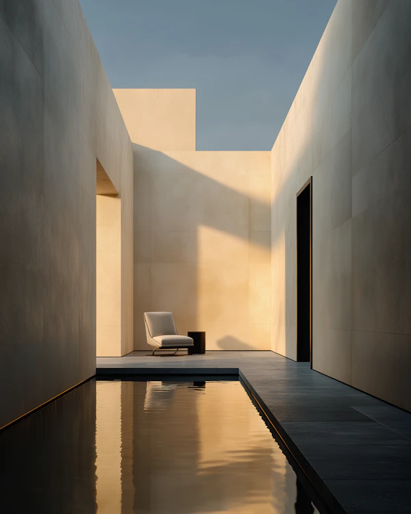 Minimalist Courtyard Scene